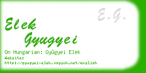 elek gyugyei business card