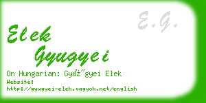 elek gyugyei business card